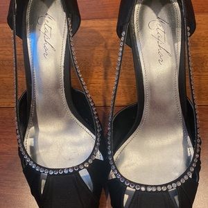 metaphor black rhinestone 2 inch heels size 9.5